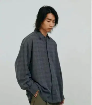 22aw LIDNM ITALY GAUZE CHECK SHIRT S 사이즈