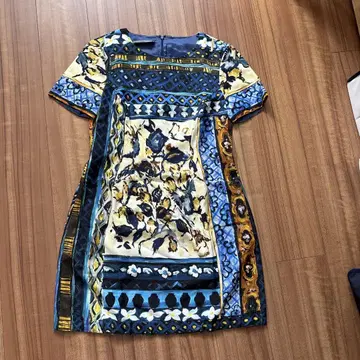 ALBERTA FERRETTI 꽃무늬 무릎 기장 반팔 원피스