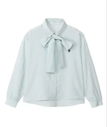 U.S.POLO ASSN 보타이 볼륨 슬리브 셔츠 블라우스