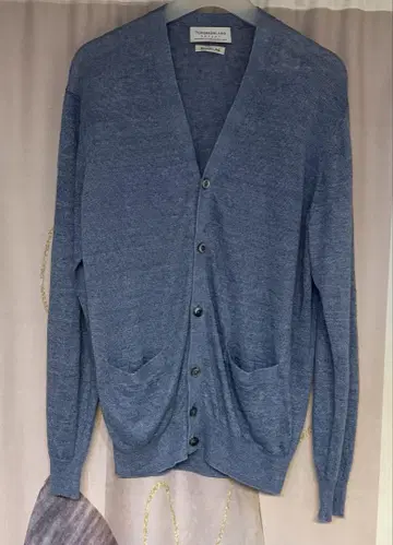 투모로우랜드 tricot 틴트 린넨 가디건 라이트 블루