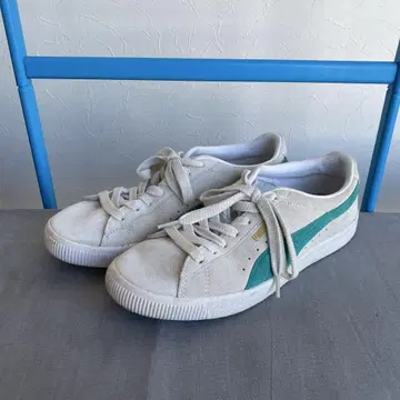PUMA 스웨이드 스니커즈 화이트/그린