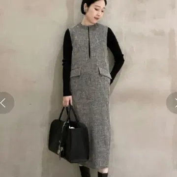 새상품급! [ Mila Owen ] 리브 니트 키넥 레이어드 원피스 M