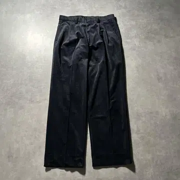 빈티지 2턱 벨로아 블랙 모드 레트로 와이드 슬랙스