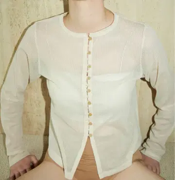 [ Alia ] stripe sheer cardigan
