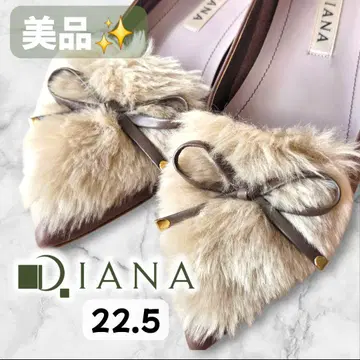 새상품급 다이애나 스틸레토 퍼 리본 플랫슈즈 22.5
