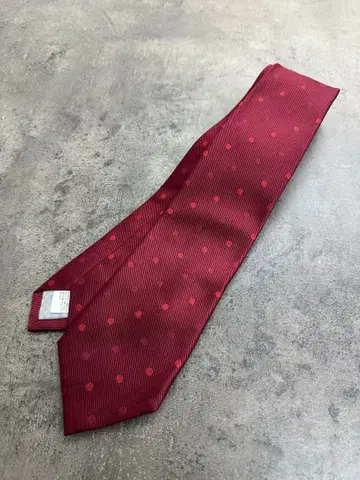 DRESS CODE 버건디 도트 무늬 넥타이