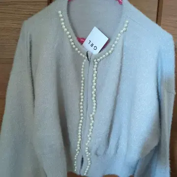GRL 라메 믹스 베이지 가디건
