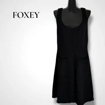 FOXEY 폭시 캐시미어 니트 원피스 오버롤 스커트 일본제