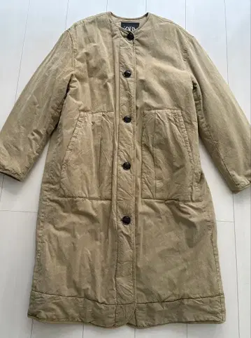 ZARA 자라 노카라 충전솜 롱 코트 XS