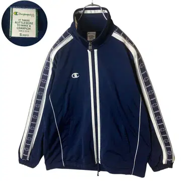 챔피온 네이비 컬러링 저지 트랙 자켓 루즈한 사이즈