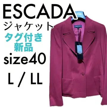 택 포함 새상품 [ ESCADA ] 테일러드 자켓 40 빨간색 루비 포켓