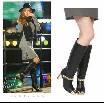 Rady 비쥬 퀼팅 롱 부츠 블랙