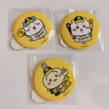 미사용품] 치이카와 (먼작귀) 한신 타이거즈 캔뱃지 3개 세트!