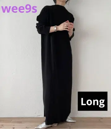 wee9s 데일리 데일리 슈퍼 스트레치 플리츠 원피스 블랙