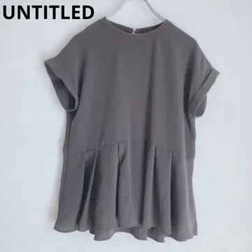 언타이틀 그레이 플레어 실루엣 반팔 T셔츠 쿨넥 2