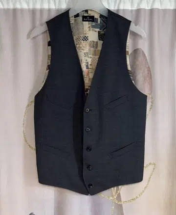 폴스미스 그래픽 사진 꽃무늬 울 베스트 그레이 일본제