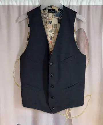 폴스미스 그래픽 사진 꽃무늬 울 베스트 그레이 일본제