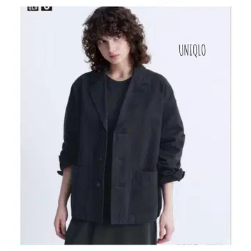 UNIQLO U 박스 테일러드 자켓 블랙 새상품 M