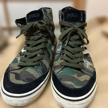 랄프 로렌 카모플라쥬 하이컷 스니커즈 26.5