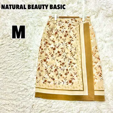 내추럴 뷰티 베이직 (M) 꽃무늬 올 패턴 랩스커트