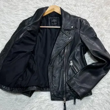 ZARA 블랙 가죽 라이더 자켓 M 더블