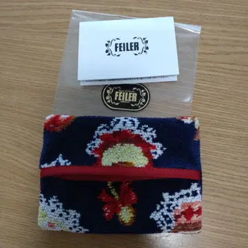 미사용 새상품 FEILER 케이크 패턴 티슈 파우치 네이비