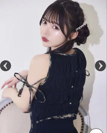미셸 마카롱 셔링 롱 머메이드 원피스