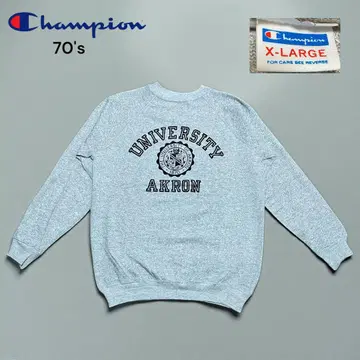 Champion 70년대 칼리지 XL 바택 빈티지 멜란지 그레이