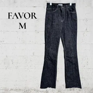 [ FAVOR ] [ M ] 스트레이트 데님 롱 밑단 컷오프 나팔 블랙