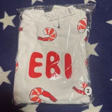 새우 프린트 화이트 후드티