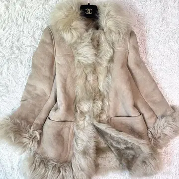 최상급/리얼 무스탕/XL 상당 S.A.ESPANA PIEL 코트 퍼