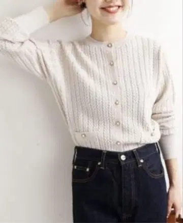 [ IENA ] 새상품급 케이블 크루넥 가디건