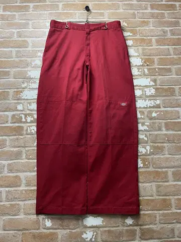 디키즈 Dickies 워크 팬츠 더블니 빨간색 원포인트 구제 의류