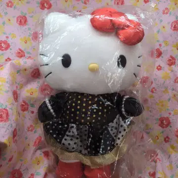 헬로키티 봉제 인형 도트 무늬 의상