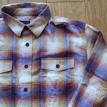 patagonia 오가닉 코튼 체크 무늬 플란넬 셔츠 S