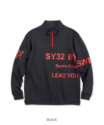 SY32 하프 지퍼 모크넥 긴팔 골프웨어 트레이닝복 블랙