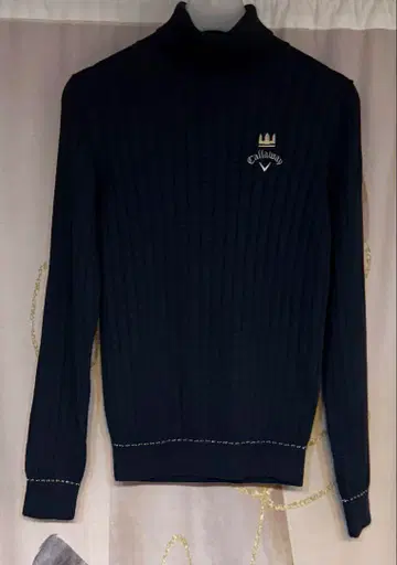 캘러웨이 별주 메르세데스 리브 터틀넥 니트 네이비