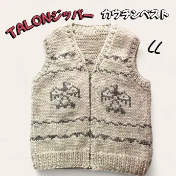 Vintage 코위찬 니트 베스트 TALON 지퍼 빅 사이즈 구제 의류