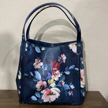 캐스키드슨 Cathkidston 꽃무늬 대형 토트백 네이비