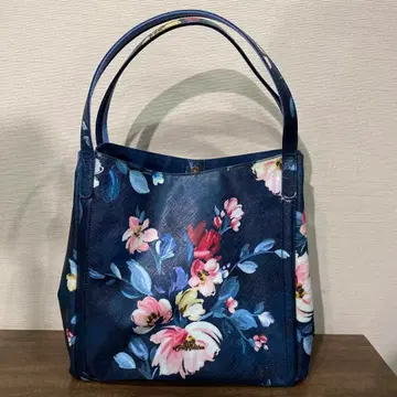 캐스키드슨 Cathkidston 꽃무늬 대형 토트백 네이비