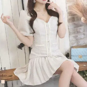 당일 발송 ryuyu 캬바쿠라 원피스 M 사이즈 베이지