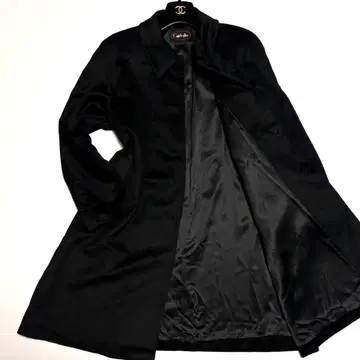 Cathelin 래글런 캐시미어/실크 100% 롱 코트 블랙