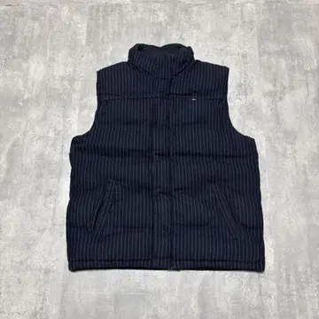 TOMMY HILFIGER 두꺼운 원단 울 스트라이프 베스트 자켓