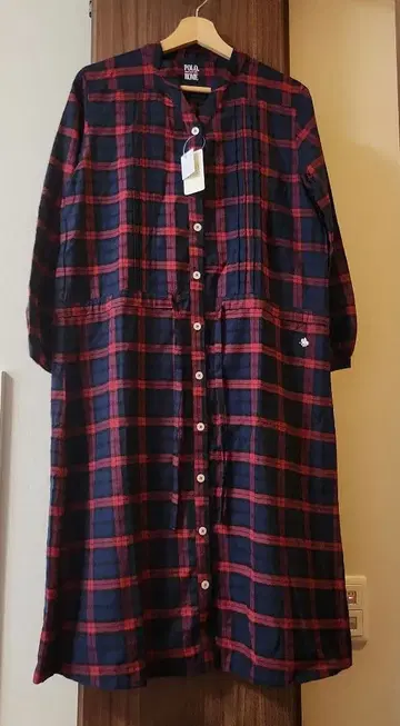 새상품 POLO home 폴로 홈 체크 셔츠 원피스 M