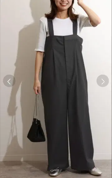 점프수트 차콜 그레이 살로펫 와이드 팬츠 올인원