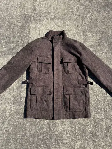 CIMCA 코트 미들 코트 브라운 구제 의류 피코트 빈티지