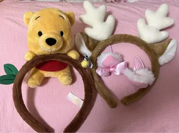 푸우 봉제 인형 포함 머리띠 와 디즈니 마리 헤어핀