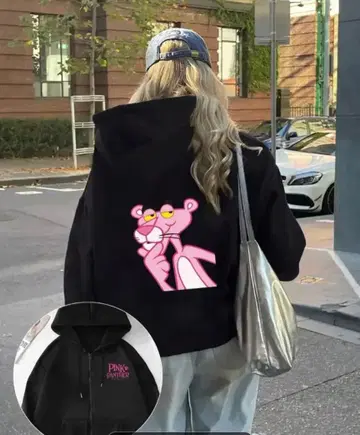 핑크 팬서 블랙 후드티 S 사이즈
