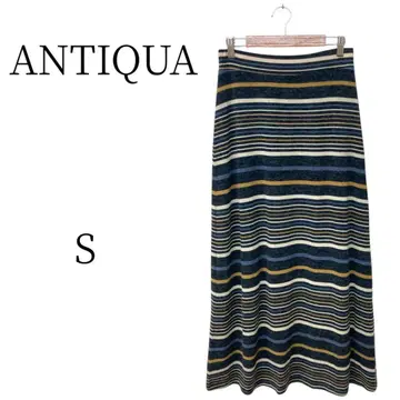 ANTIQUA 안티카 블랙 화이트 네이비 브라운 롱 플레어 스커트 S