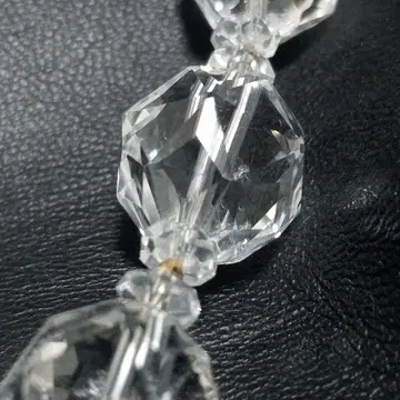 대형 거울컷 수정 크리스탈 비즈 목걸이 실버 골드 코팅